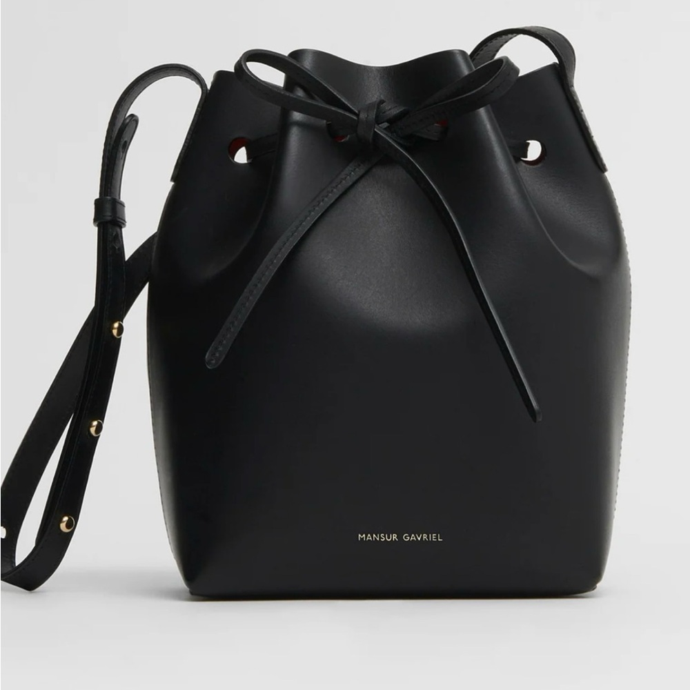 Mansur Gavriel Black Crossbody Bucket Bag